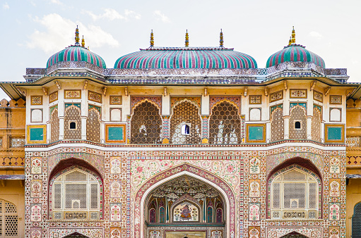 A section of the Amber Fort or Amer Fort located in Amber, Rajasthan, India