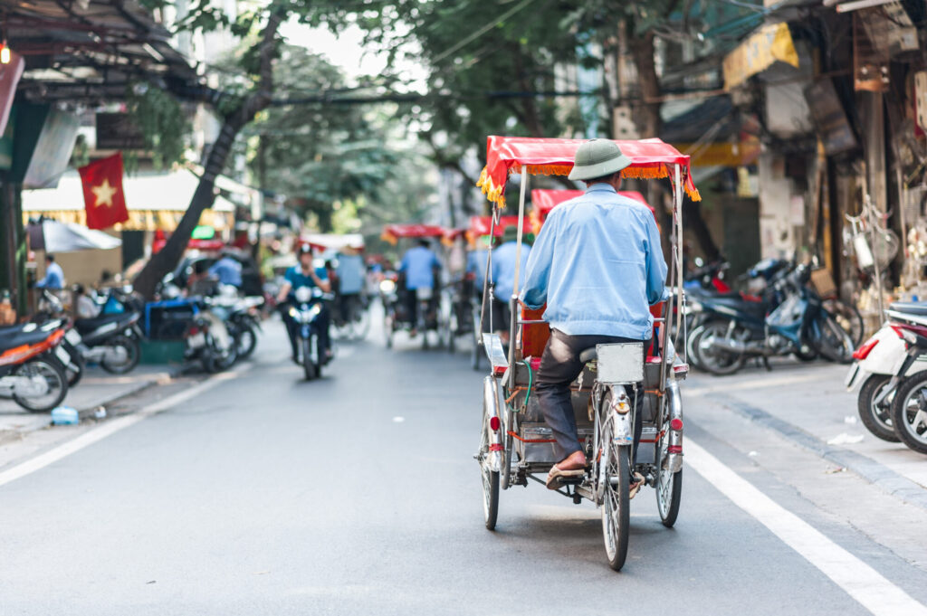 Day 11 – Traditional cyclo ride down the streets of Hanoi, Vietnam